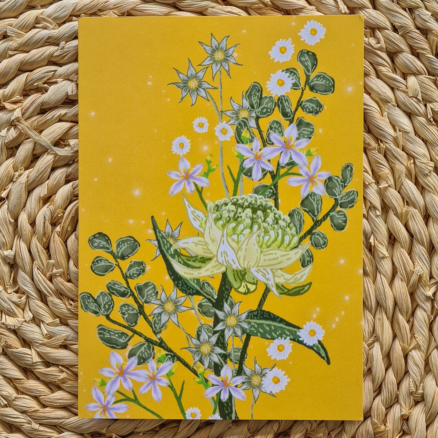 FLORAL GREETING CARD - SAFFRON